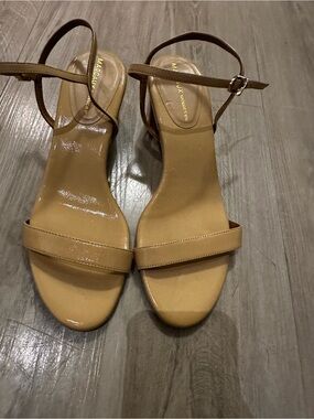 Margaux Beige-Tan Leather Strappy Block-Heel Sandals